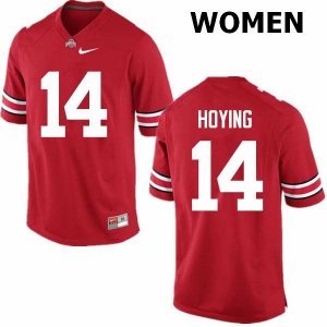 Women's Ohio State Buckeyes #14 Bobby Hoying Red Nike NCAA College Football Jersey Authentic LLO6544CC